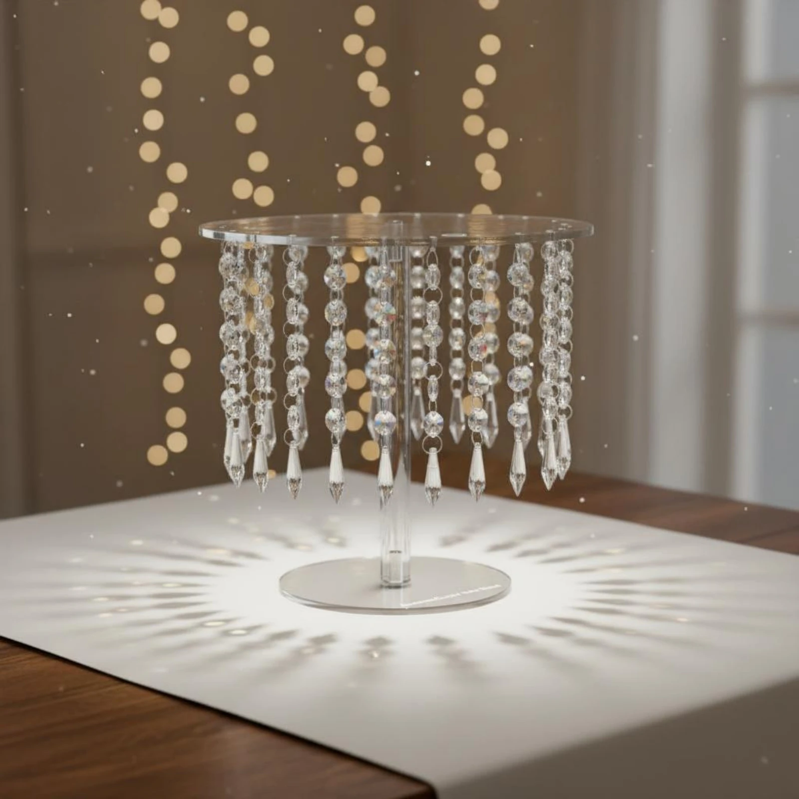 3 Pieces Dessert Display Stand Mirror Surface Wedding Cake Stand Acrylic Dessert Pedestal Sturdy Crystal Cake Rack for Banquet