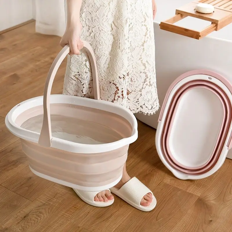 Household Rectangular Thickened Plastic Foot Spa Mop Water Storage Bucket Kids Folding Portable Shower Bathtub Pet Pool Basins