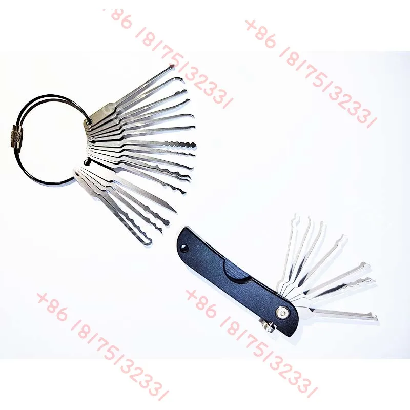 رئيس قابل للتبديل 24 قطعة الفولاذ قفل اختيار سكين الجيب اختيار EDC المحمولة جاك سكين جيب ضوء سهلة حمل أدوات الأقفال #3