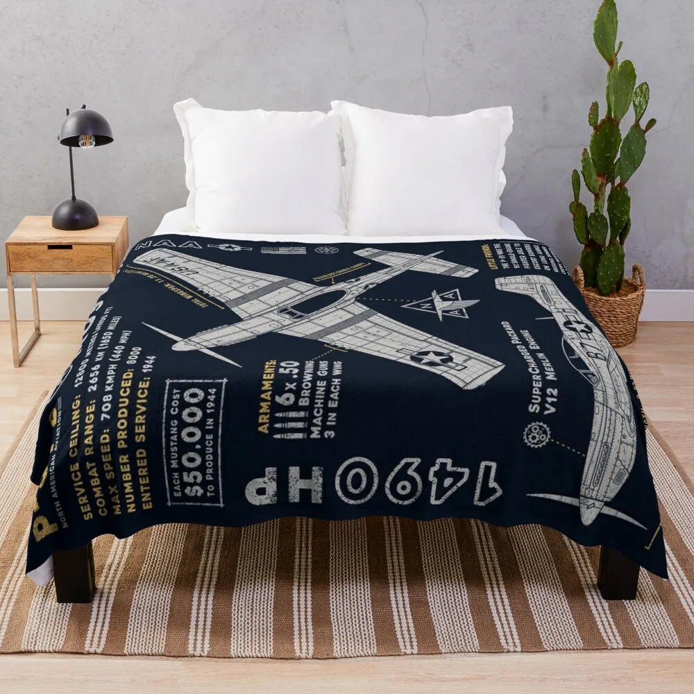 

P-51 Mustang Throw Blanket Beautifuls sofa bed Soft Plush Plaid Blankets