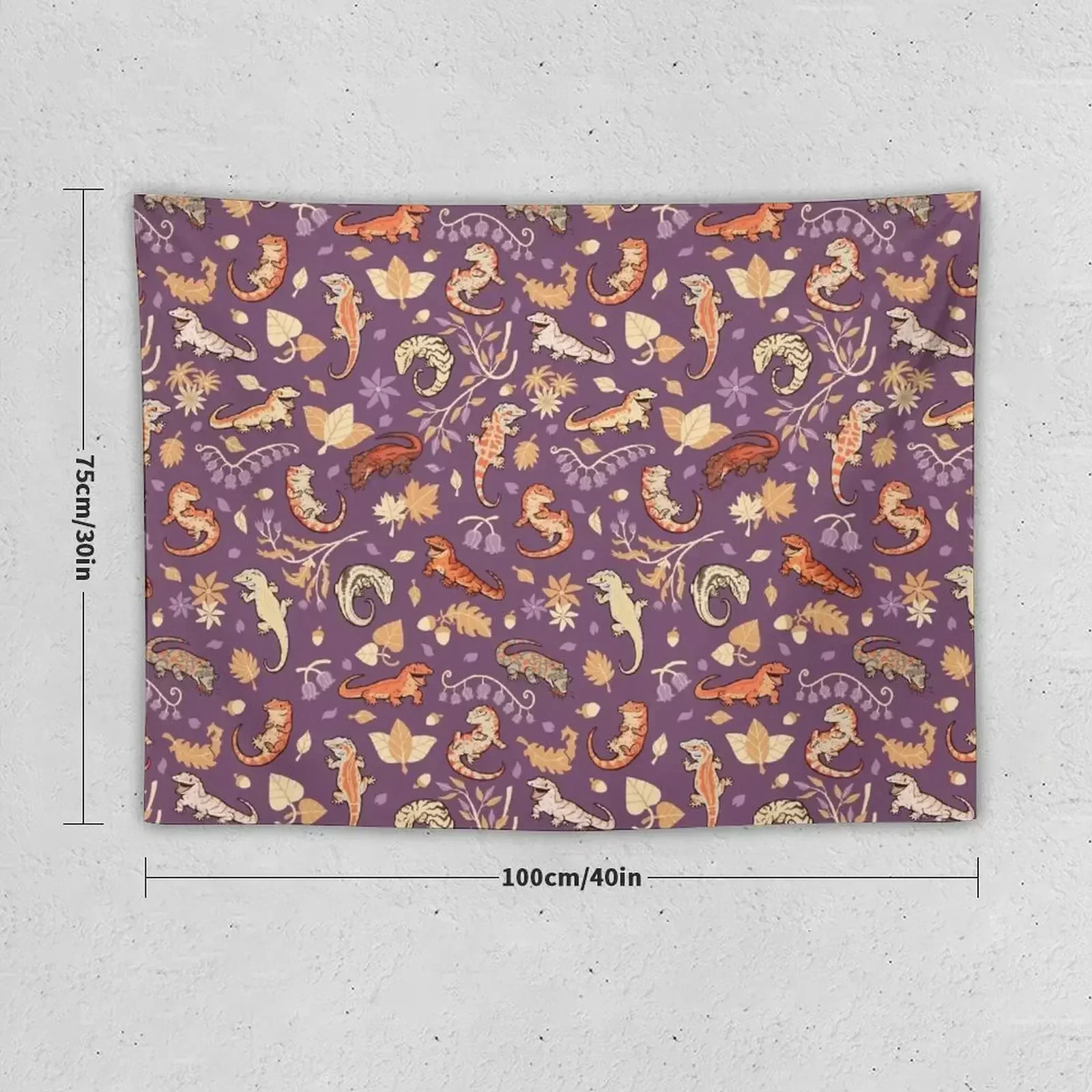 Autumn geckos in purple Tapestry Room Decorations Aesthetic Art Mural Aesthetic Home Decor Wall Hanging Tapestry