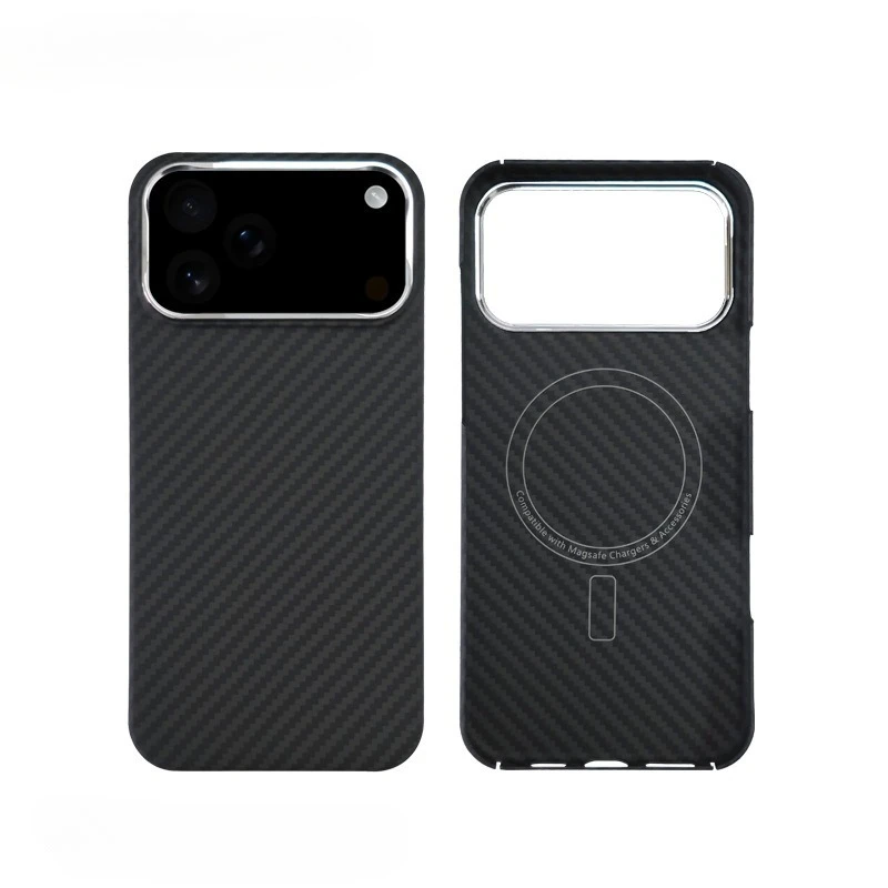 Für IPhone 17 Pro Max Magnetische Lade Legierung Objektiv Drop-Proof Abdeckung Neu für Kevlar Aramid Carbon Faser 1500D Rahmenlose fall