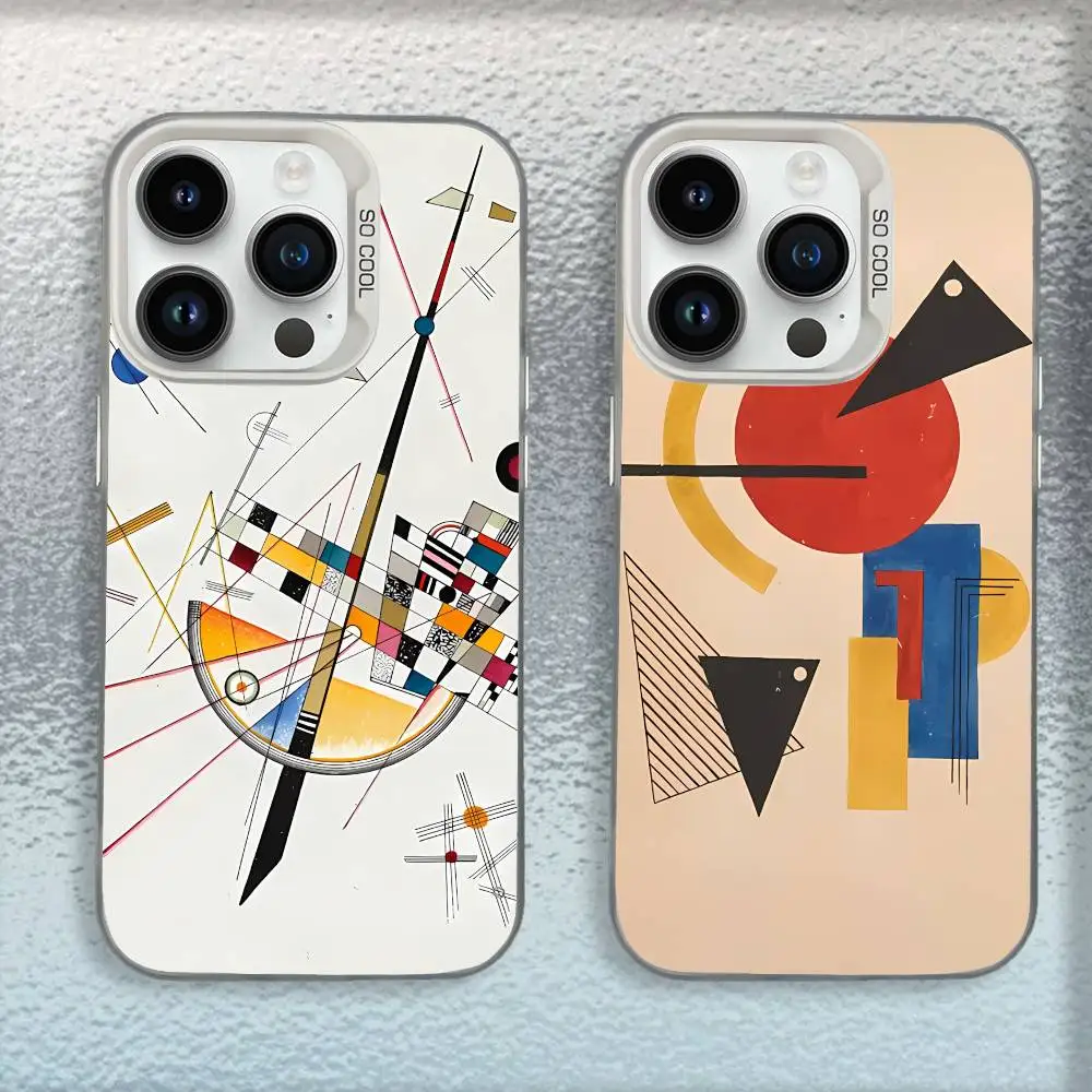 

W-Wassily Kandinsky Abstract Artistic Phone Case For iPhone 16,15,14,13,12,Mini,Pro,E,SE4,MAX White Candy Matte Shockproof Cover