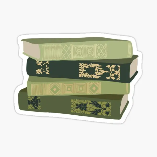 Old Green Books  5PCS Stickers for Window Background Room Decor  Wall Decorations Cartoon Print Anime Home Cute Bumper Car Kid