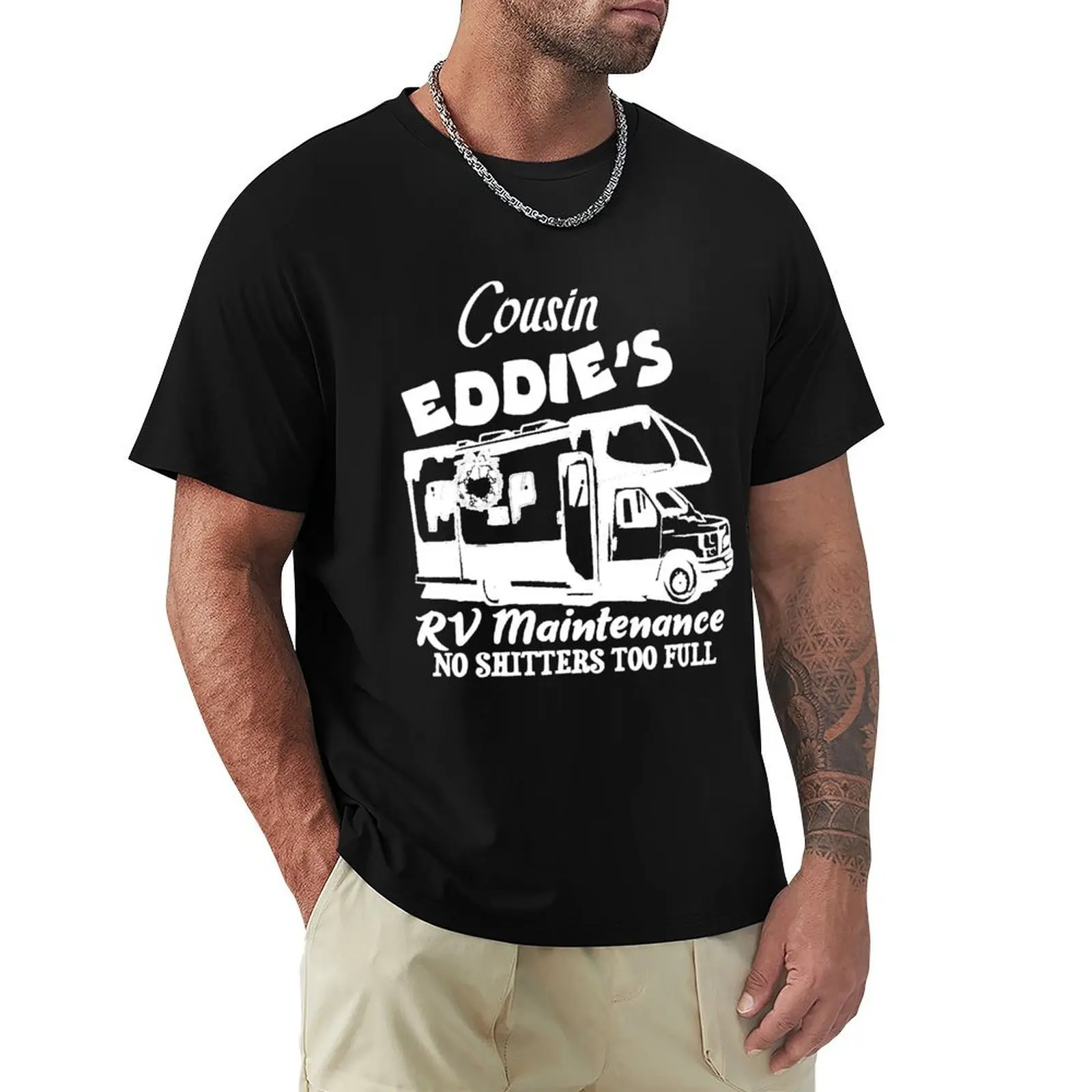 Cousin Eddie Christmas Vacation T-Shirt Simple Casual Short Sleeve Cotton T-Shirt