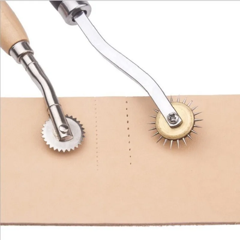 New 1Pcs Stainless Steel Leather Overstitch Wheel Space Paper Perforating Tool Tailor Stitch Marker Gear Roulette Patchwork Tool