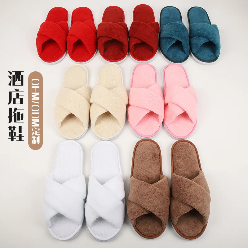 6 pares/lote de zapatillas de hotel para hombre y mujer, zapatillas de hotel desechables baratas, zapatillas de algodón para el hogar, viajes, SPA, zapatillas de hospitalidad