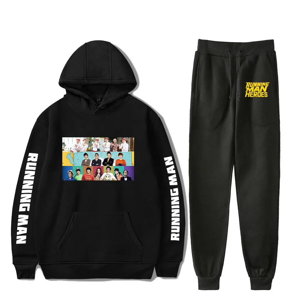 

Running Man Korea Reality TV Show Custom Tracksuit Two Piece Set Women/Men Long Sleeve Hoodies+Jogger Pant Casual Streetwear