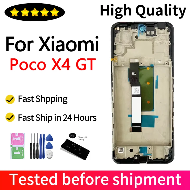 pop-poco-x4gt-display-screen-with-frame-for-xiaomi-poco-x4-gt-22041216g-lcd-display-touch-screen-digitizer-assembly-replacement