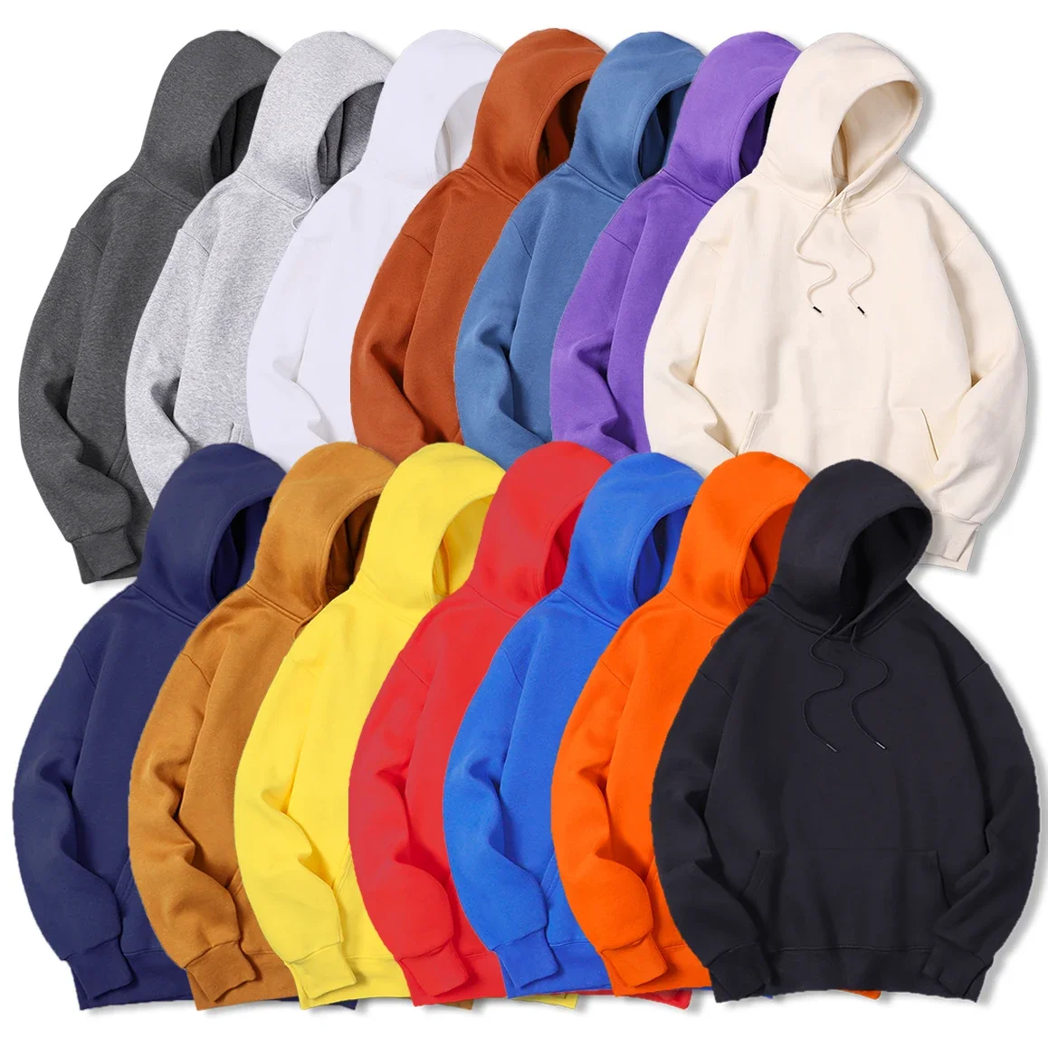 2025 suéteres con capucha de Color sólido para hombre, suéter de lana cálido para hombre, ropa de calle de moda, Jersey holgado y transpirable, marca con capucha