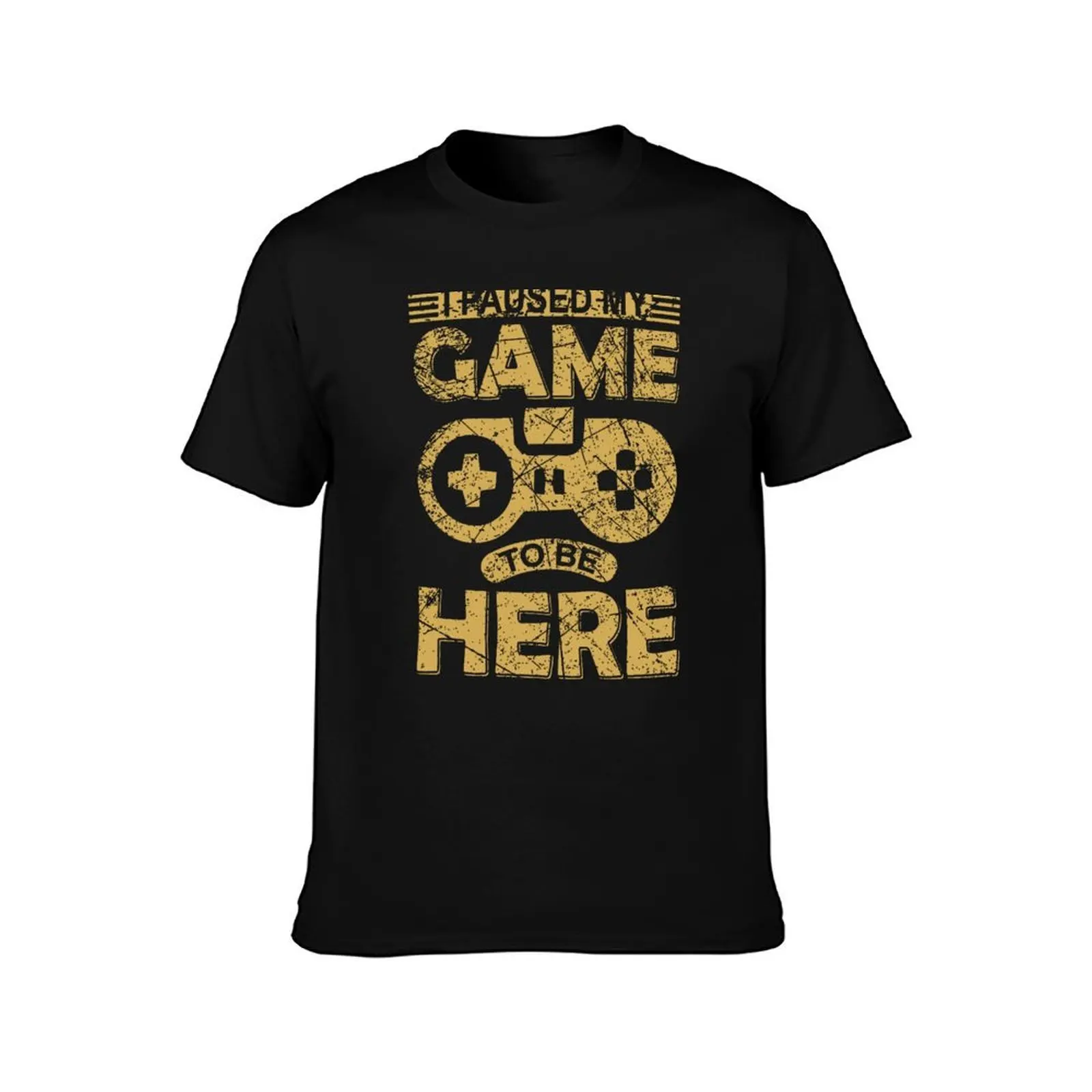 I Paused My Game To Be Here T-Shirt, Summer Casual Cotton Tee, Oversized Streetwear Tops, Vintage Graphic Print, 100% Cotton