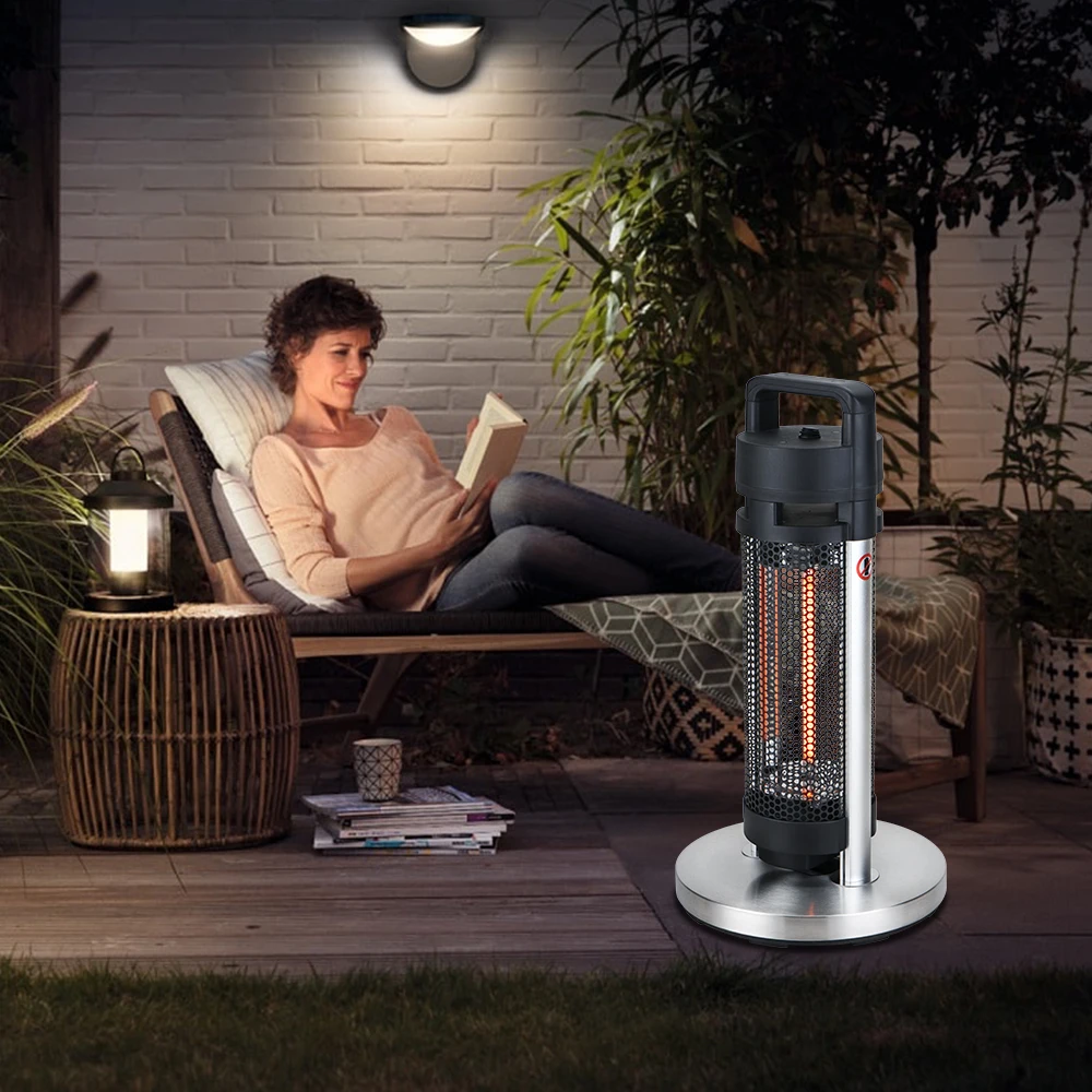 700W Portable Room Electric Heater for Homes Carbon Fibre Standing Outdoor Heater