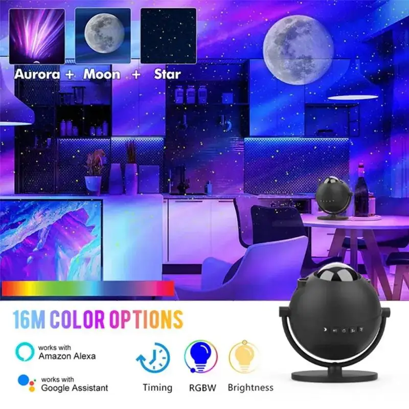 Tuya Wifi Bluetooth Smart Galaxy Projector Star RGB LED Light Projector Aurora Light Smart Life APP Voice Control