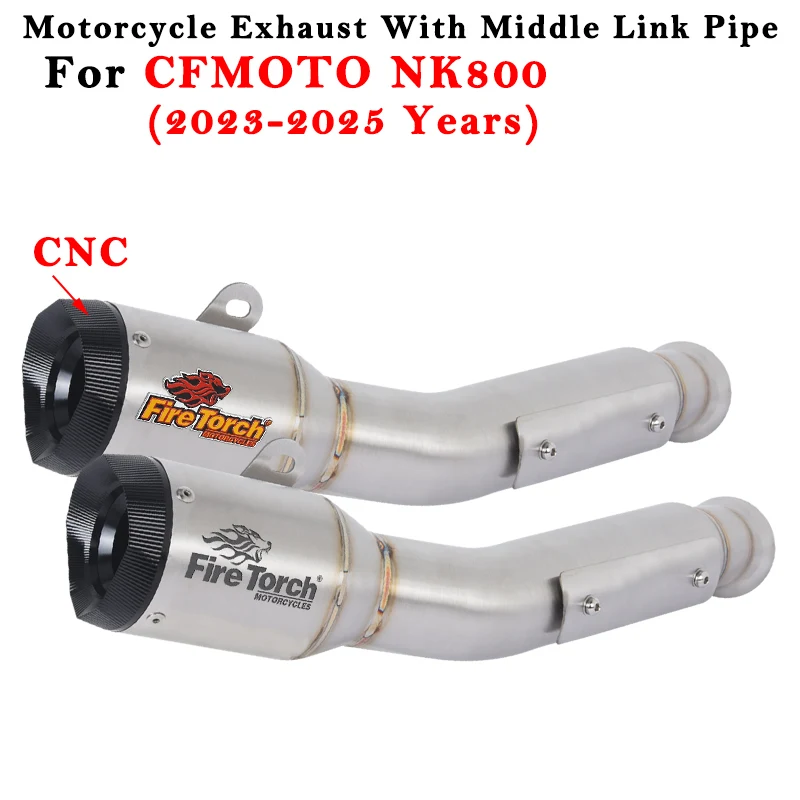 

Motorcycle Exhaust Escape System Modified Muffler With Middle Link Pipe Slip On For CFMOTO 800NK 800 NK 2023 2024 20225