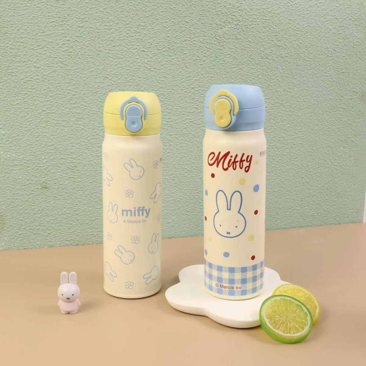 

Miffy 316 Stainless Steel Insulated Cup Miffy Rabbit Kawaii Cartoon Children's Milk Student Drink Straw Cup Portable Gift