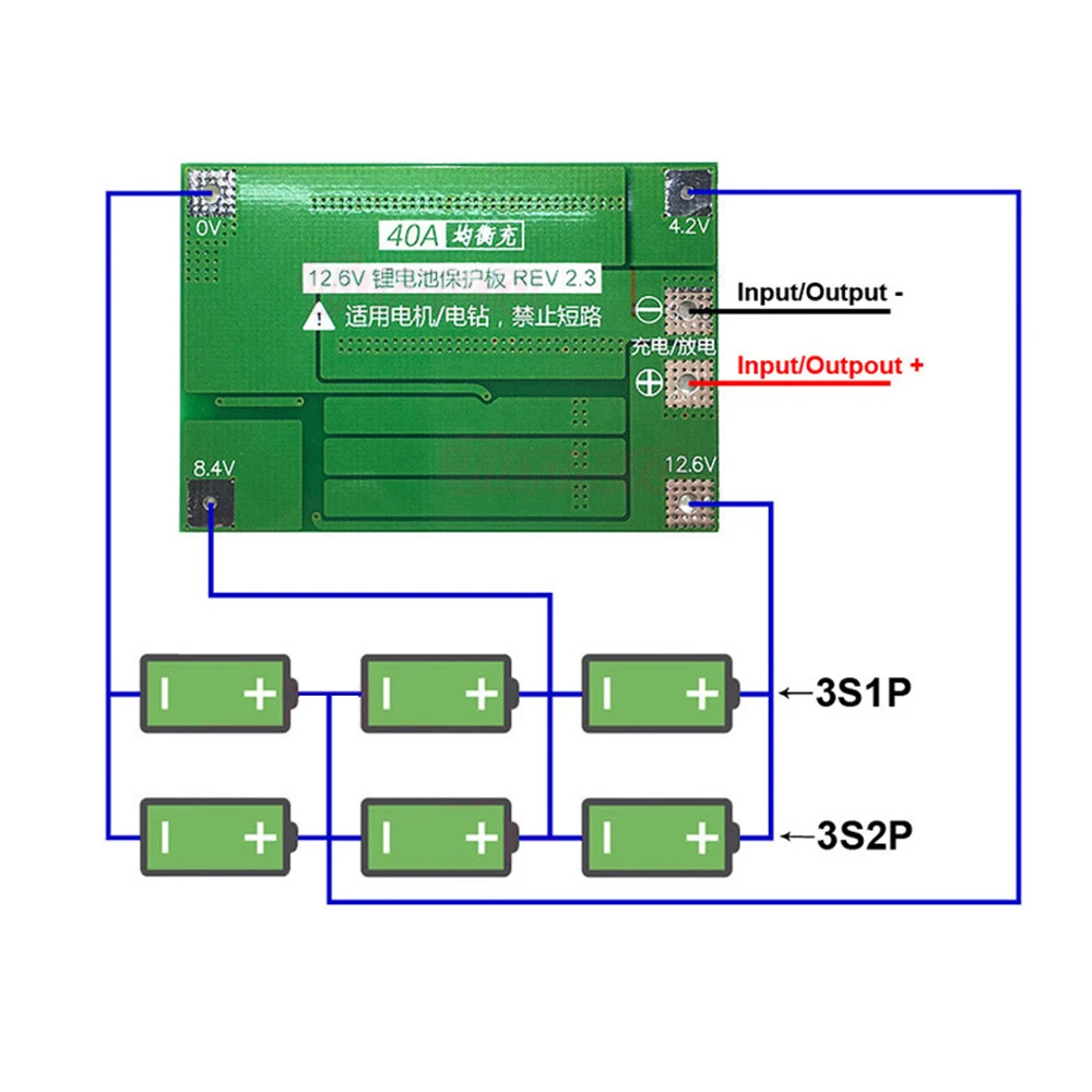 Lithium Battery Box Set com Titular Placa de Níquel, adequado para 21 18650 Baterias, 12V, 7Ah