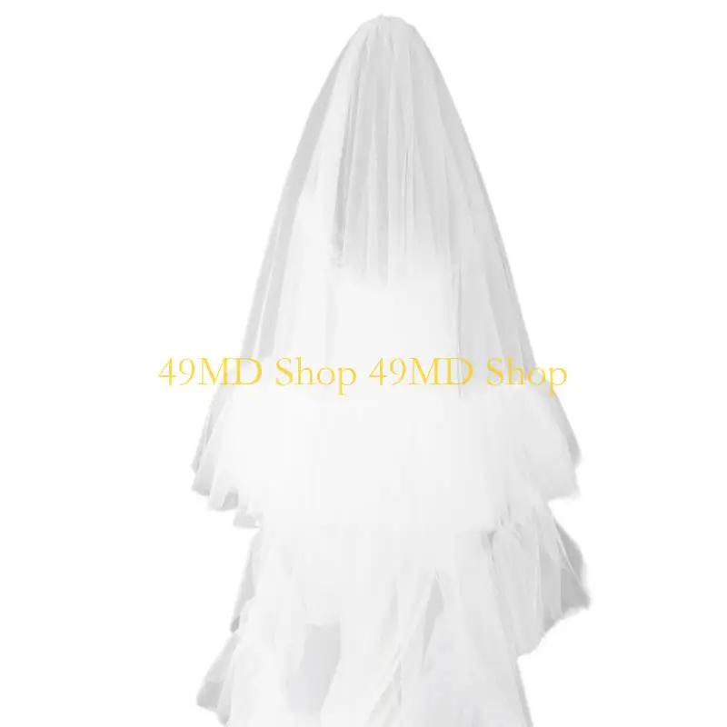 

49MD Очаровательная свадебная фата Длинная фата Кружевная фата Романтическая свадебная фата