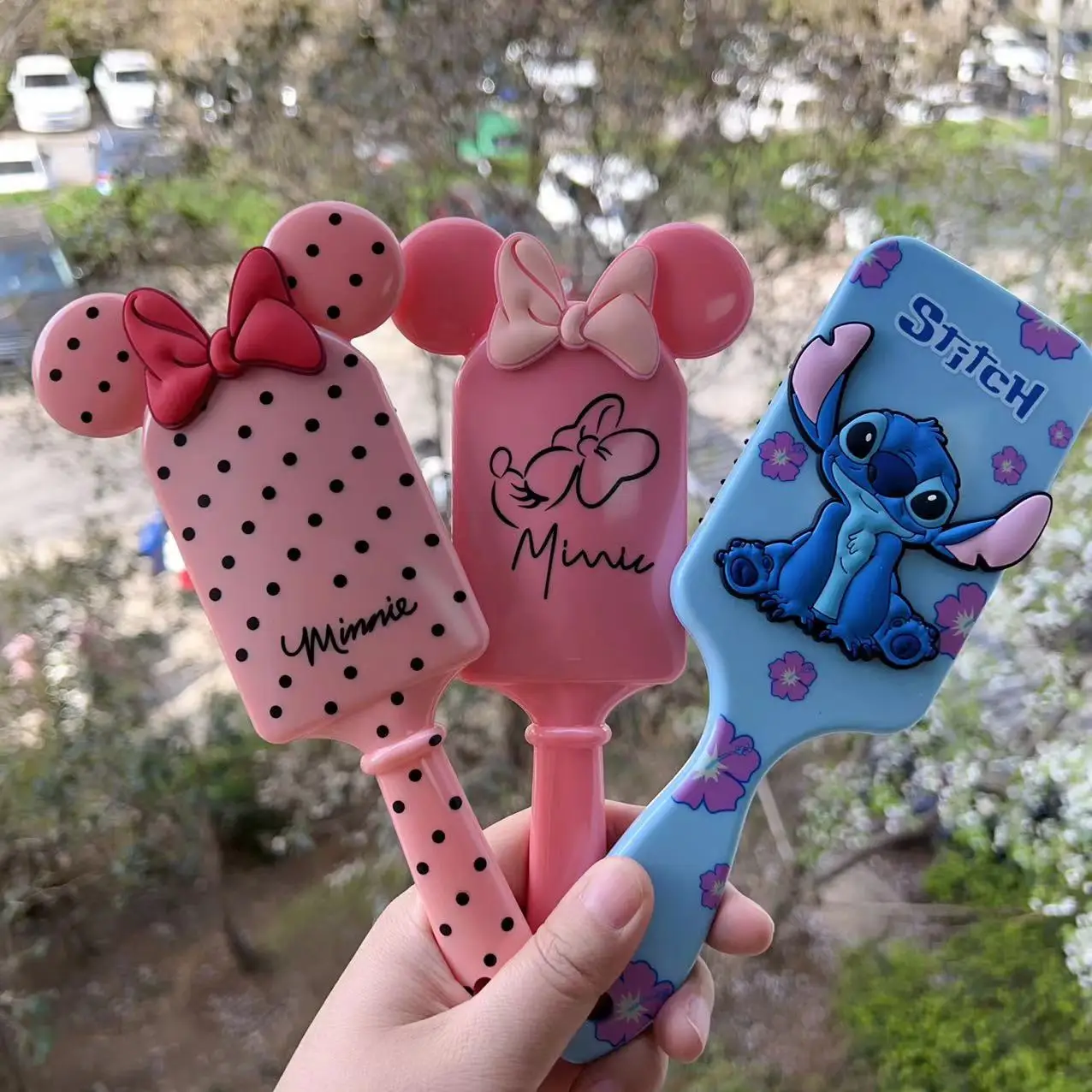 Anime Disney Lilo Stitch Combs Cartoon Minnie Mickey Mouse Pooh Air Cushion Massage Combs for Girls Children Comb Hair Brus Gift