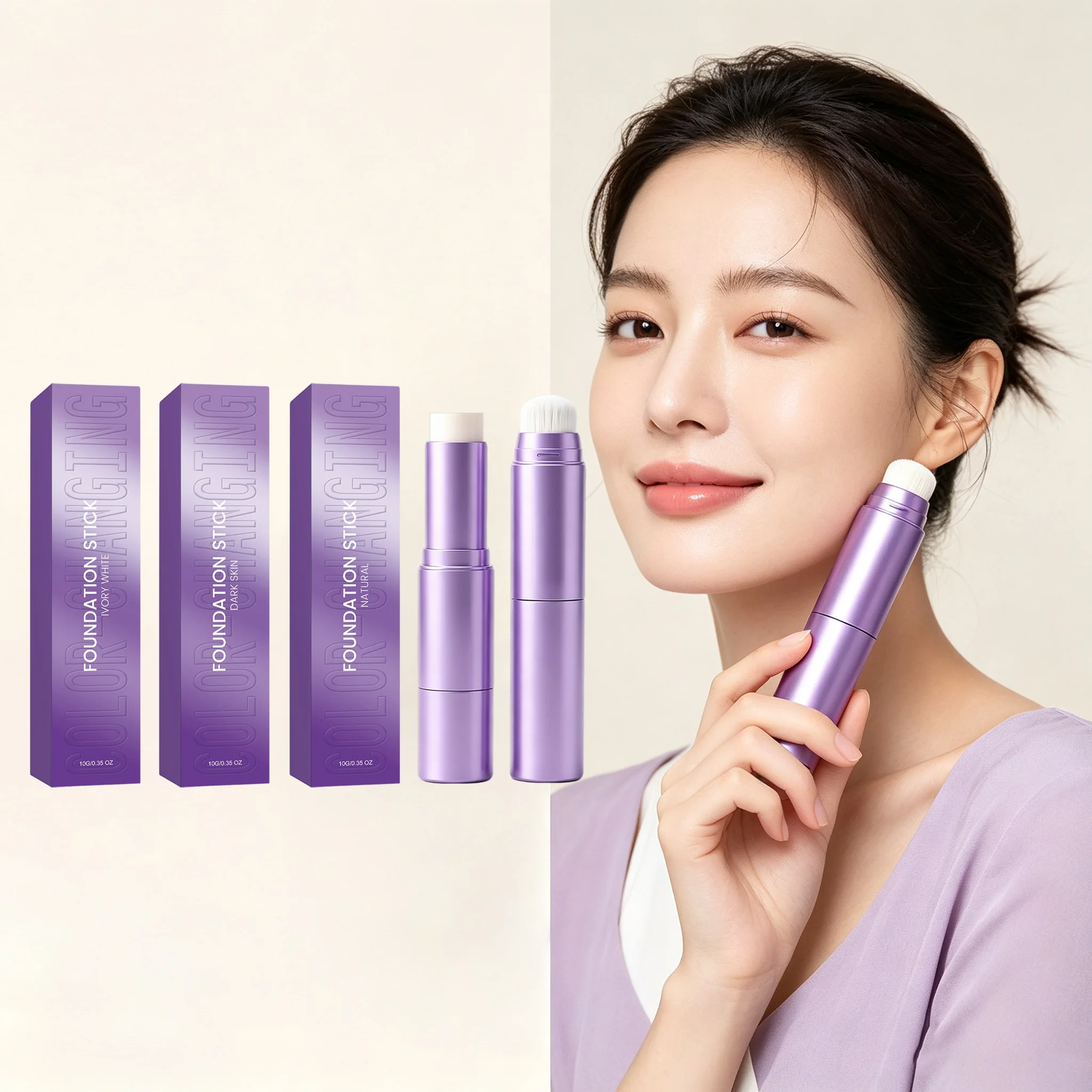 Color Changing Foundation Stick Improve Uneven Skin Color Modifying Blemishes Brighten Freshing Non Greasy Long Lasting Makeup