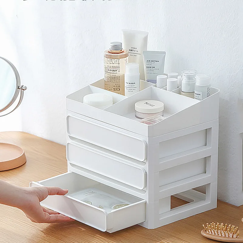 

Desktop drawer cosmetic storage box Student dormitory lipstick skin care product rack Desk stationery storage box