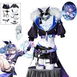 Silver Wolf Honkai Star Rail Cosplay Traje para Mulheres, Uniforme de Jogo, Óculos, Caçador, Hacker, Festa de Halloween, Carnaval