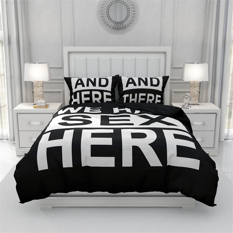 Gaslight Gatekeep Girlbos We Had Sex Here And Here There Everywhere Set of 3 Duvet Cover Pillow Cases Twin Full Queen California