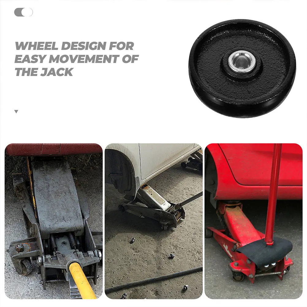 

2Pcs Jack Load Wheels Heavy Duty Metal Replacement Rollers for Floor Jack Horizontal Durable Stable Utility Trailer Front Wheel