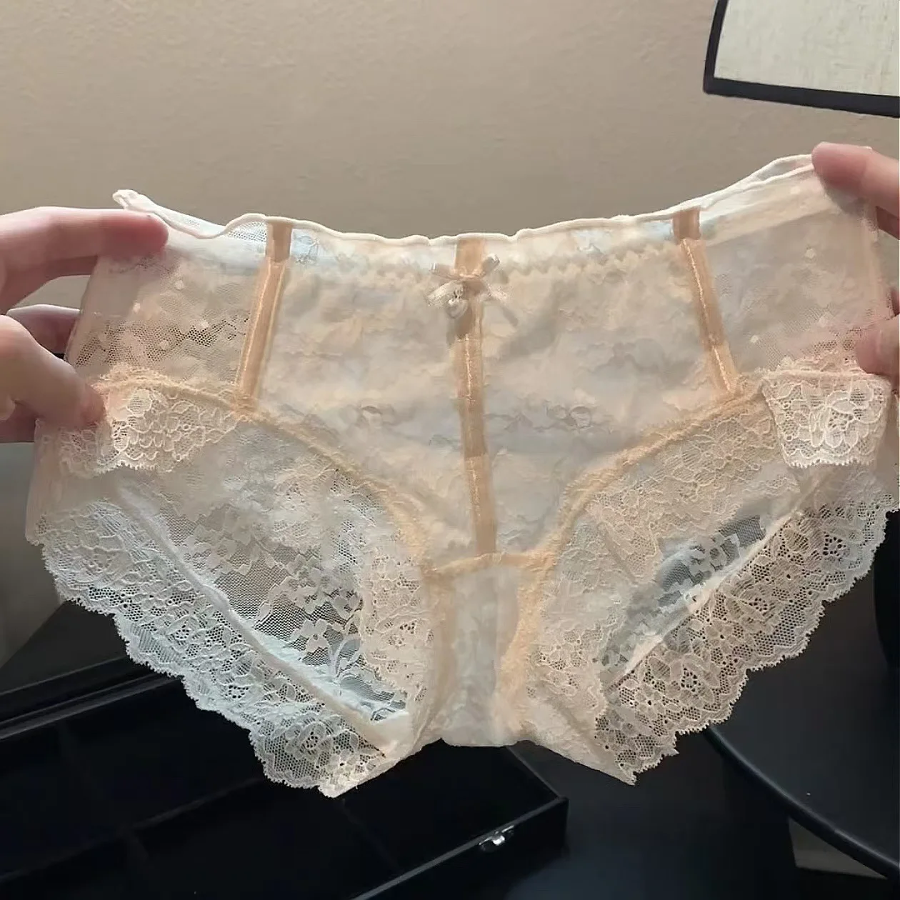 سراويل داخلية مثيرة للنساء على الطراز الياباني إكسسوارات y2k ملابس داخلية بيضاء ملابس داخلية نسائية مثيرة بفيونكة من الدانتيل ملابس داخلية فرنسية #2