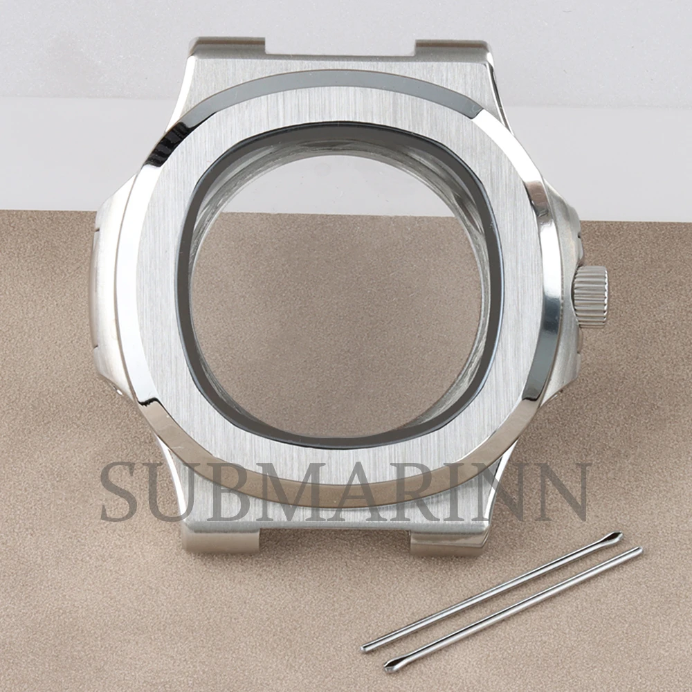 40MM Square NH35 Watch Case Rose Gold/Silver Stainless Steel Transparent back accessory For Nautilus MOD Nh35 NH36 Nh38 movenent