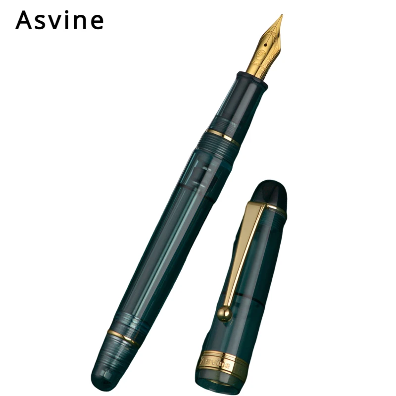 Imagem -06 - Acrílico Pedra Verde Transparente Fountain Pen Luxo Elegante Caligrafia Pen Escola e Material de Escritório Artigos de Papelaria m f Nib Asvine-v126