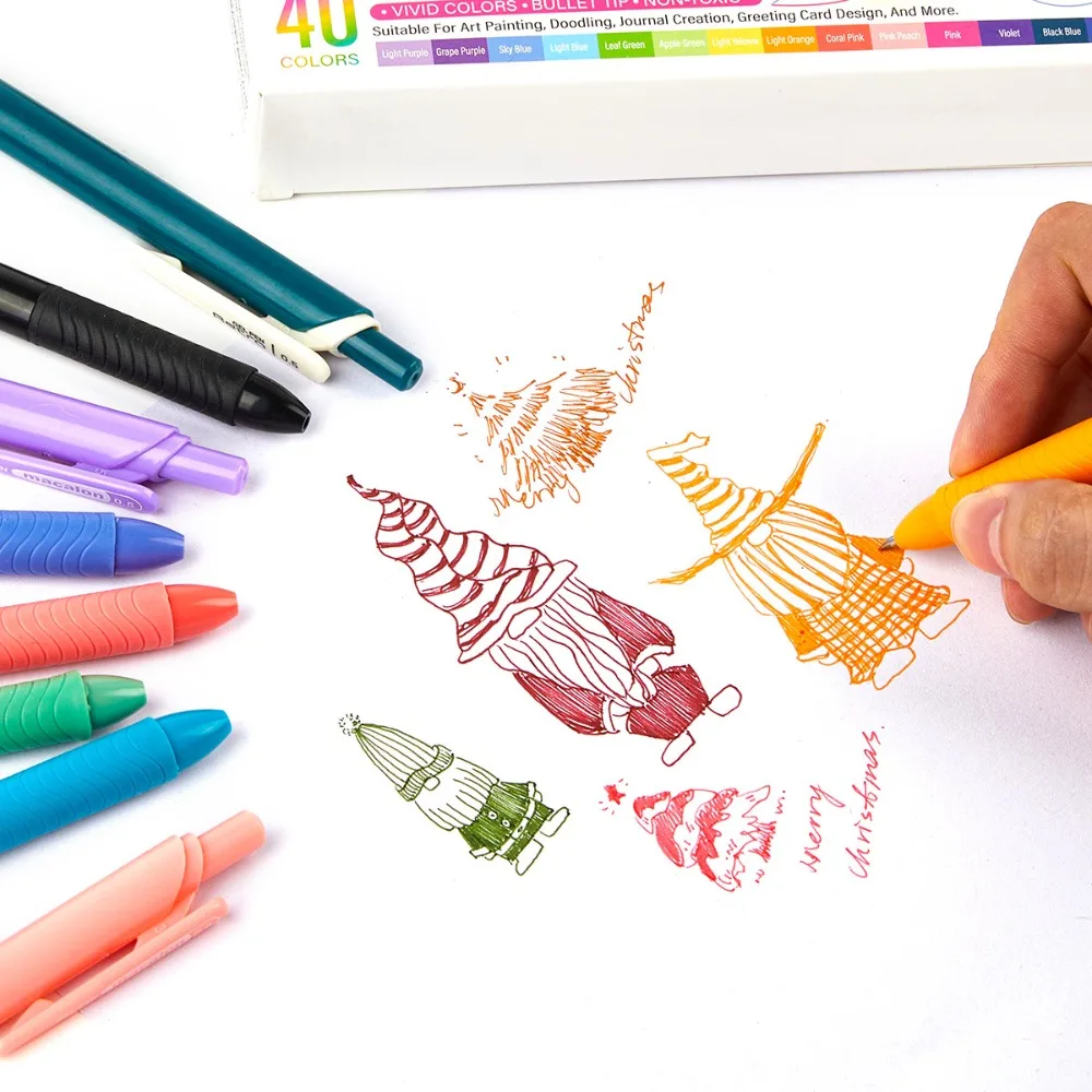 

10pcs Retro Color Fine Tip Colored Gel Pen 0.5mm Quick Dry Art Drawing Pen Stationery Marker pen Student Writing Pen Adult