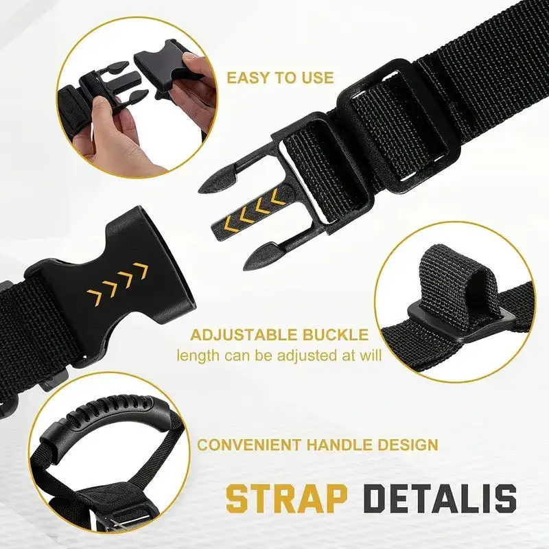 Storage Strap Heavy-Duty Hook Holder With Adjustable Buckle Nylon Heavy Cord Storage Straps Wire Management