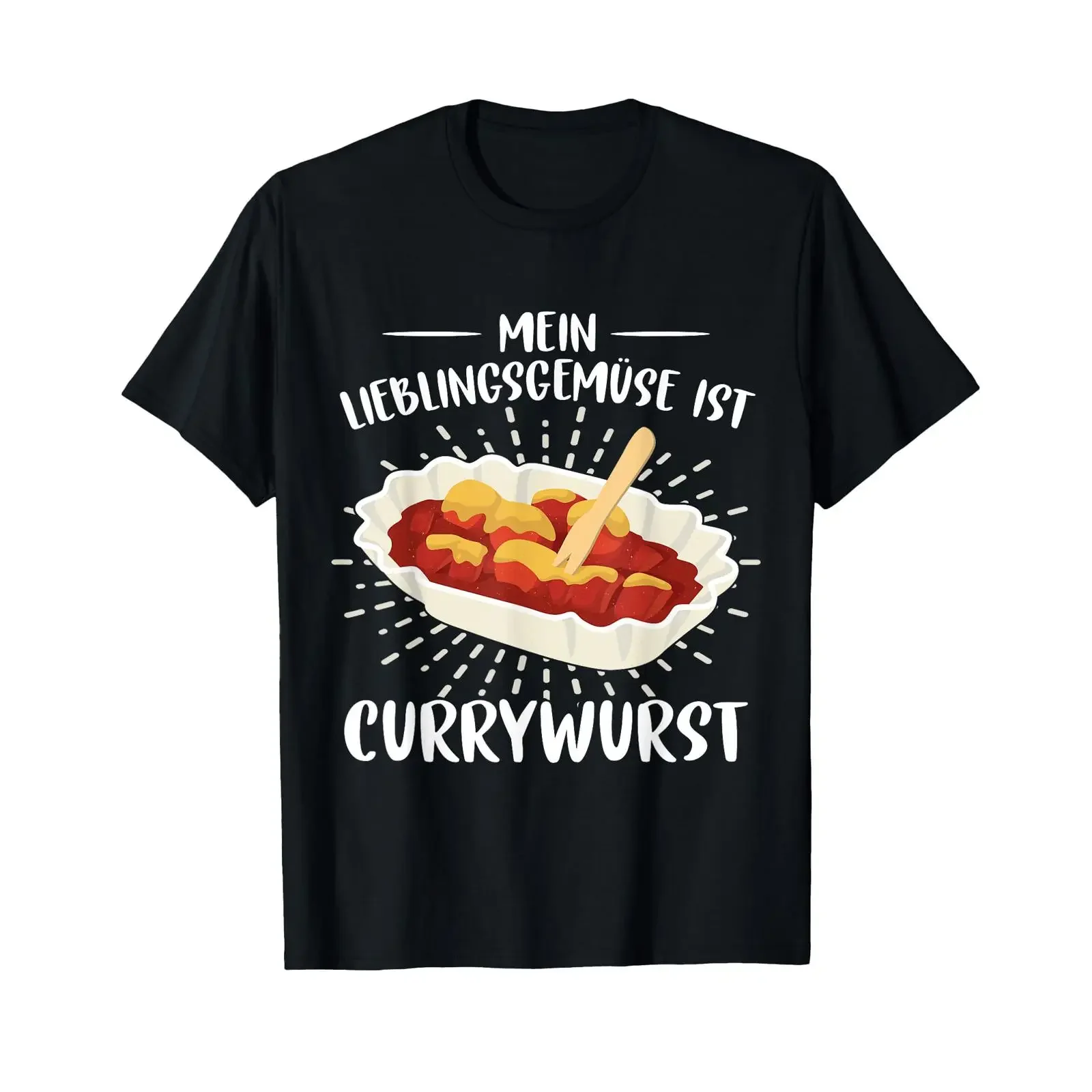 My Favorite Vegetables Is Currywurst T Shirt black vintage Washed Casual Breathable fashion Stretched Comfortable Soft
