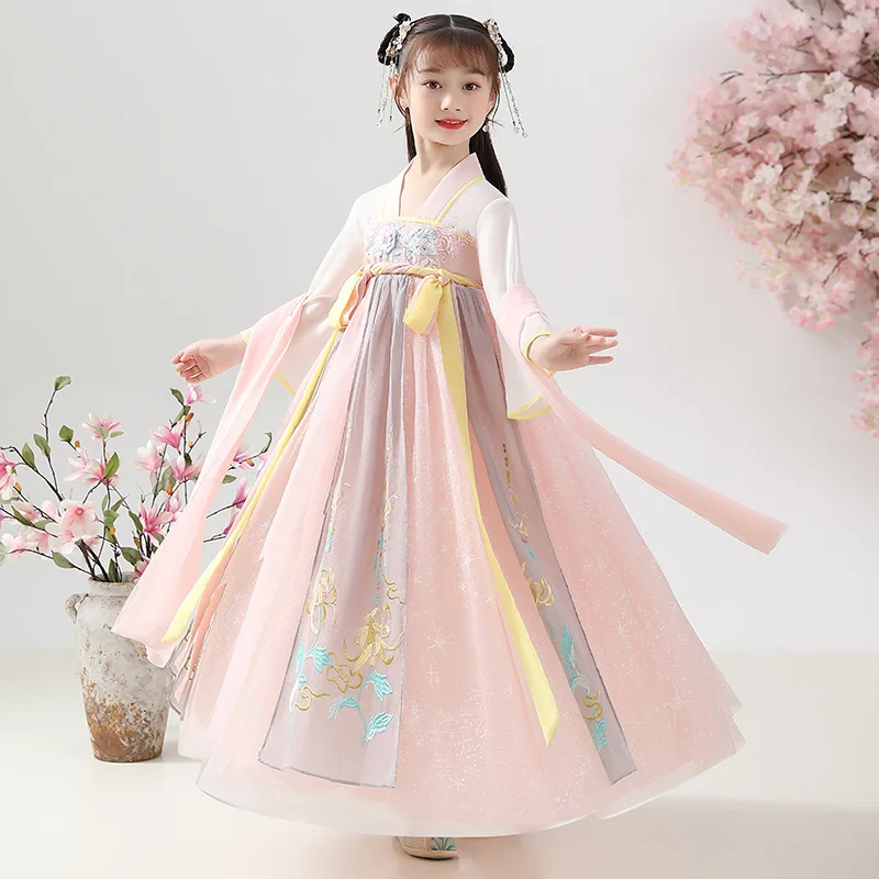 

Children's Hanfu Super Fairy Ru Dress Spring And Autumn Girl's Chinese Tang Style Girl's Ancient Dress Princess's Autumn Ancient