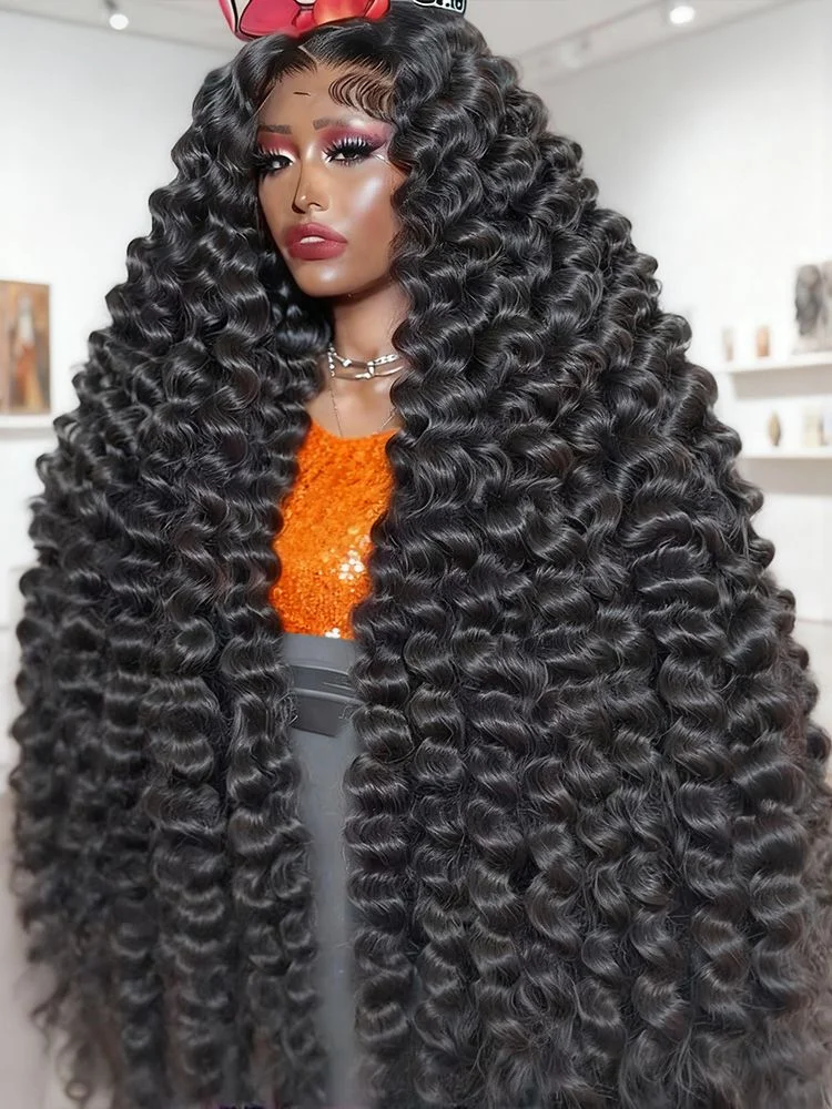 Glueless 13x6 HD Precut Lace Water Wave Wear And Go Wigs Human Hair For Women Deep Wave Lace Front Wig 100% human hair quality