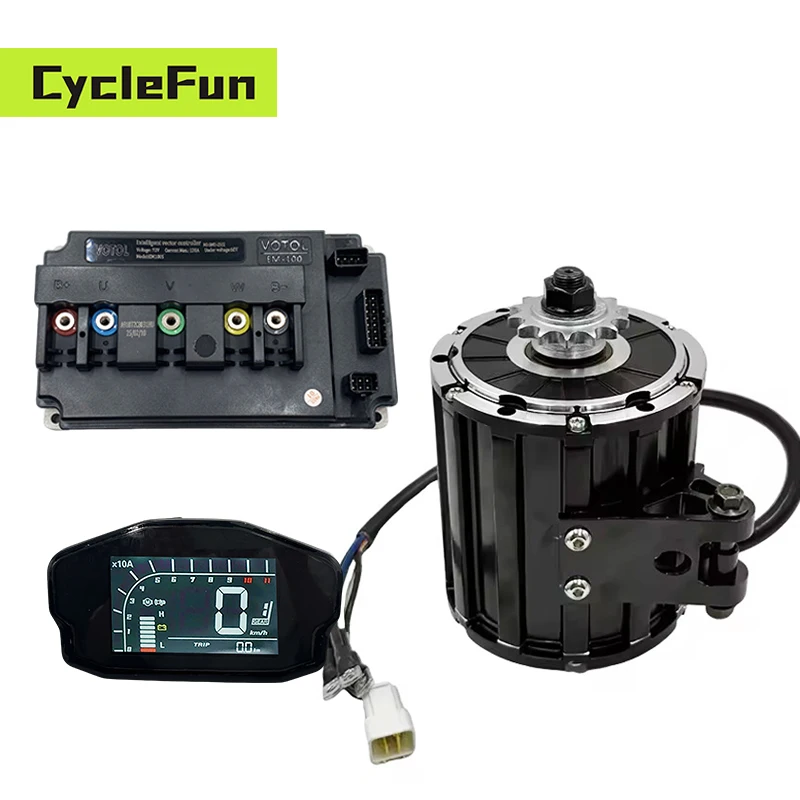 

QS120 70H 72V 2KW PMSM Mid Drive Motor Belt or Sprocket Design with Votol EM100 Controller And DKD Display for Electric Scooter