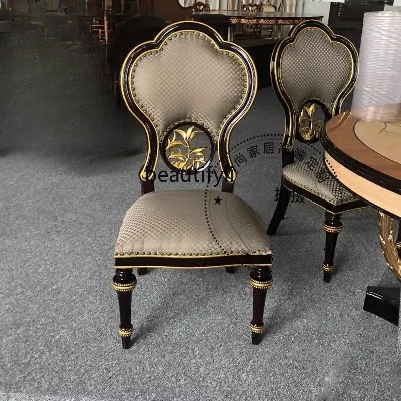 cc182European dining chair American solid wood mahogany core British solid wood furniture dining table and chairs R