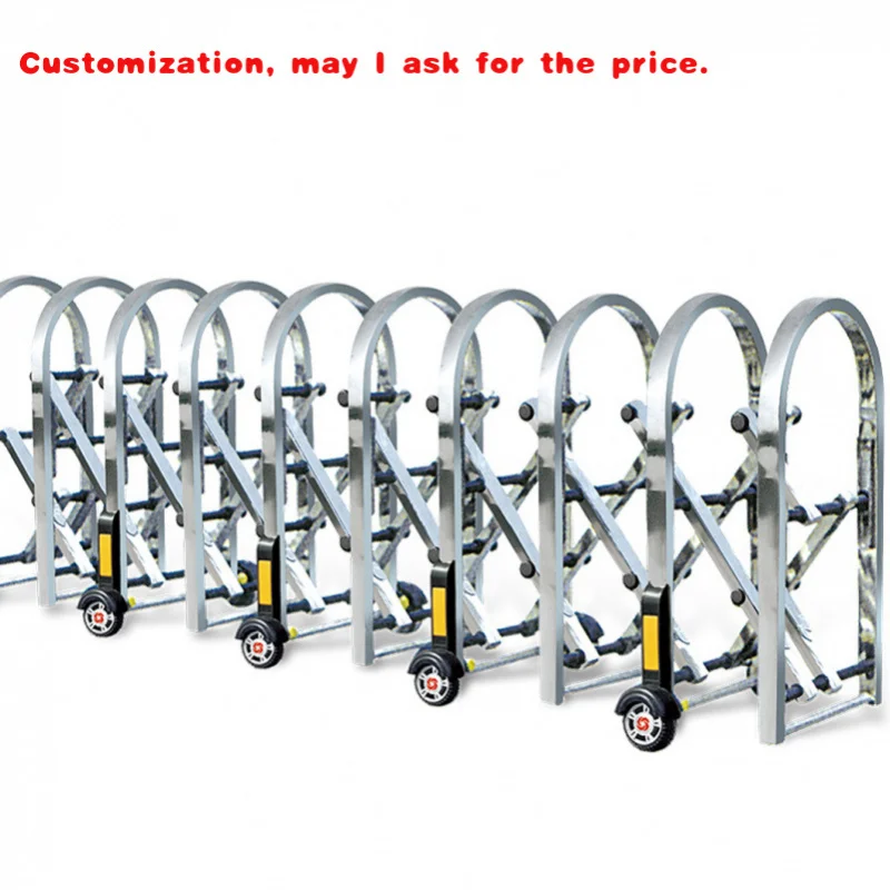 

custom.Manual Sliding Retractable Safety Barriers Fences Guardrails Folding Mobile Partitions Gate