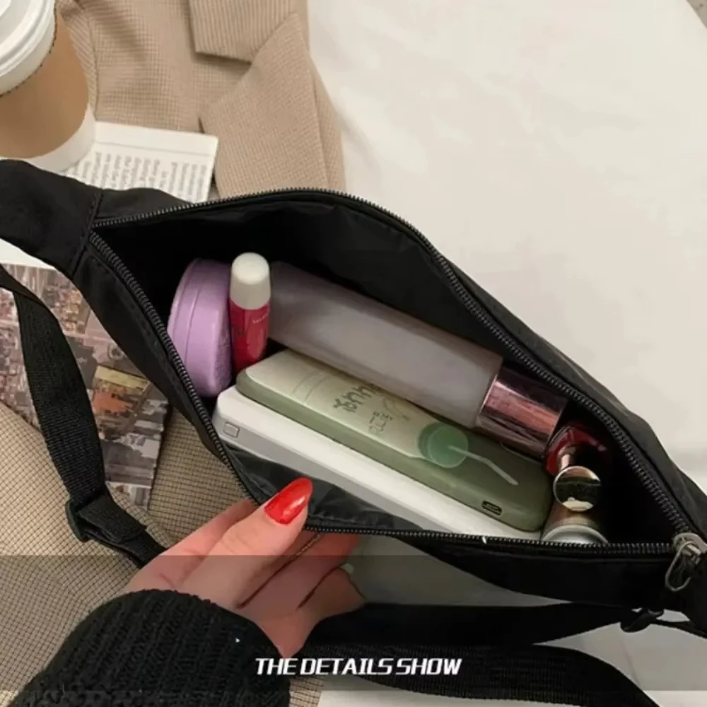 2025 novas bolsas de ombro femininas cor sólida náilon bolinho saco do mensageiro na moda leve grande capacidade axilas saco