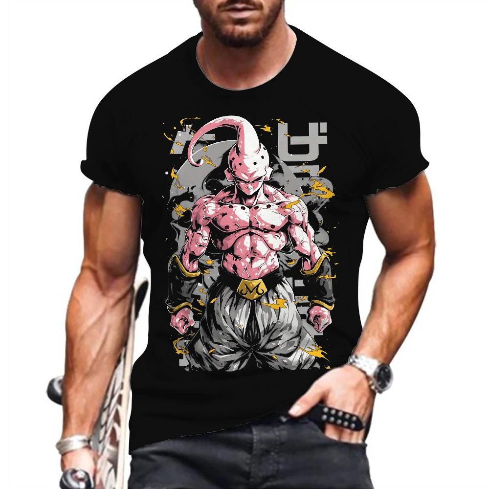 2024 Summer New Majin Buu Men's T-shirt Harajuku Style Dragon Ball Z Tops Vegeta Men's Essentials Oversized S-5XL Y2k T-shirts