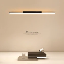 Surface Mounted Linear Ceiling Lights Lamps Modern Minimalist Long Strip LED Home Decoraction For Living Dining Room Black