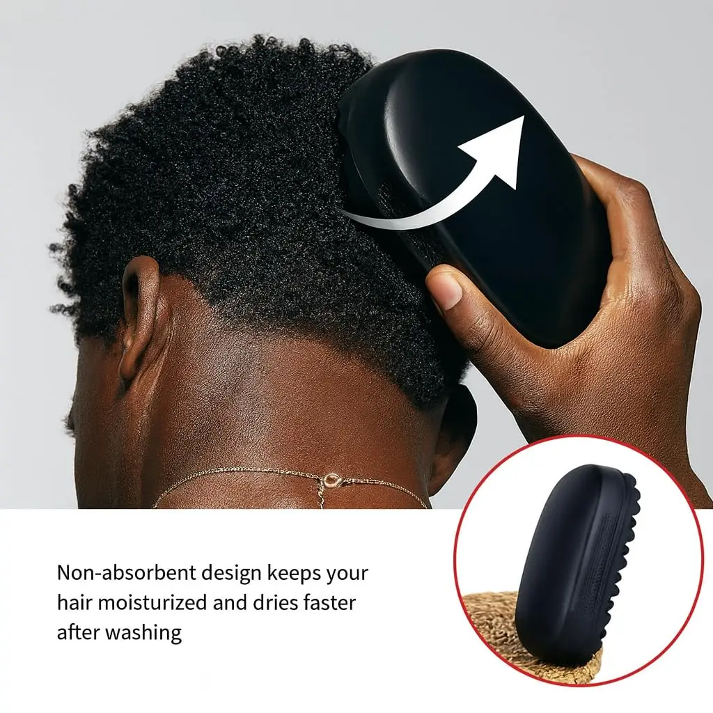 Gummi-Lockenbürste: Twist King Schwamm für Afro-Haar, Waschbarer Locken-Schwamm Styling-Tool Langlebiger Lockenkamm – Detail 4