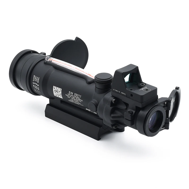 Imagem -03 - Real Red Fibra Óptica Iluminado Vidro Riflescope Red Dot Sight Marcas Completas para Caça e Airsoft Ta11 3.5x35