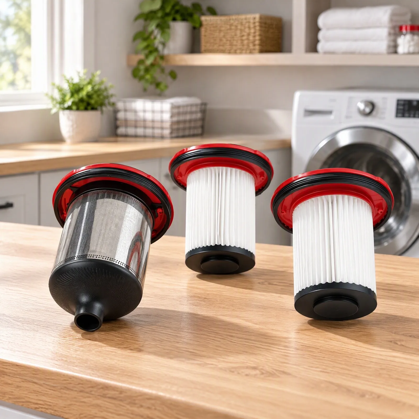 For Bosch Unlimited 10 Unlimited 9 Vacuum Accessories Filter Kit Containing 3 HEPA Filters Stainless Steel Pre-Filter Brush