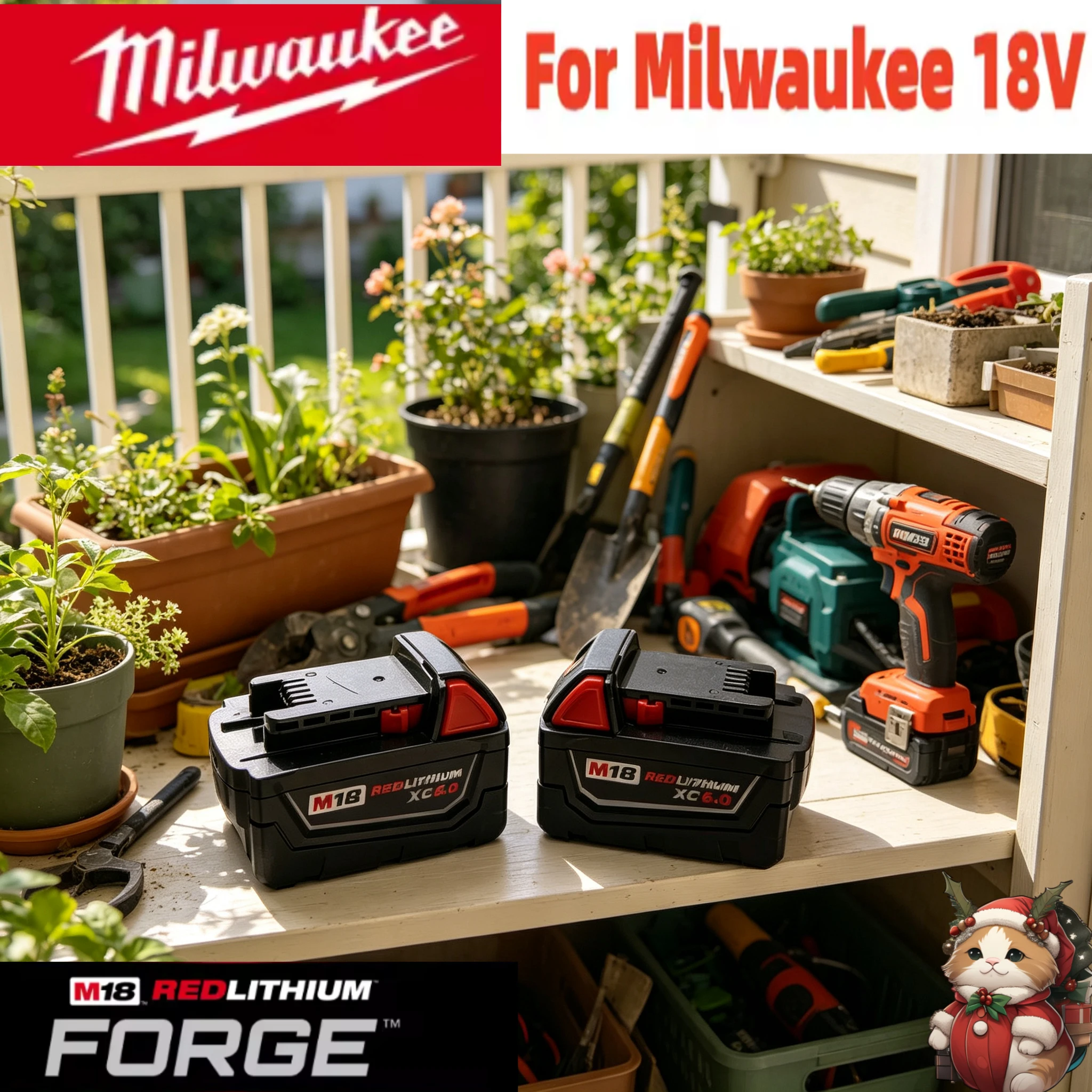 

New Original Milwaukee M18 Battery 6000mAh 18V Lithium Battery M18B6 M18B5 Rechargeable Replacement For Milwaukee Power Tools