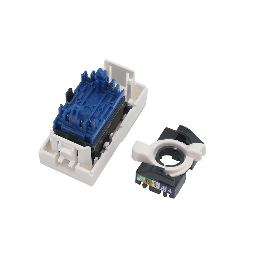 Cat 6 Network Connector Panel 45x22.5mm with Rotatable Module and Dust Cover for For server Room Applications 5 Pack