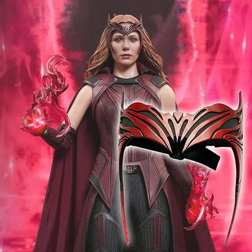 

Wanda Maximoff Scarlet Witch Headpiece Crown Mask, Cosplay Mask, Red Halloween Mask