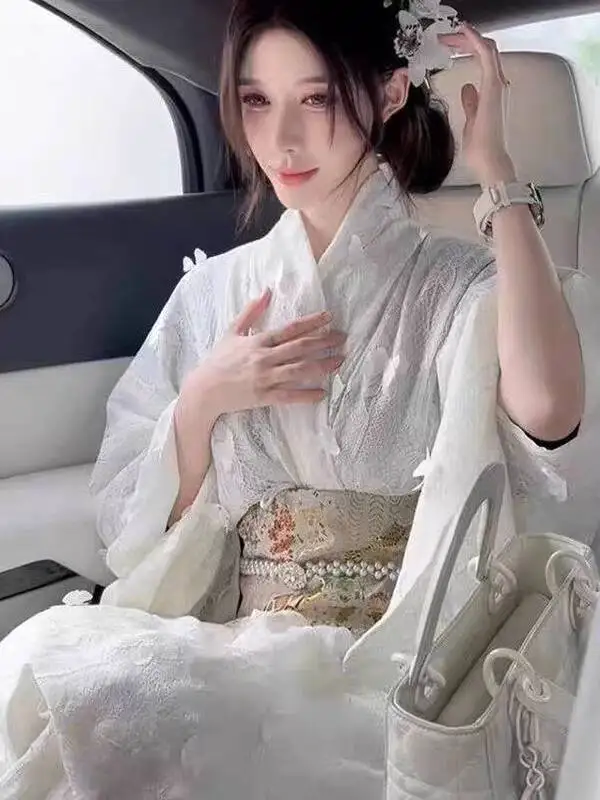 جديد Hanfu المرأة تحسين تقليد كيمونو الرجعية النمط الياباني البشكير صورة التصوير الملابس كرنفال هالوين تأثيري