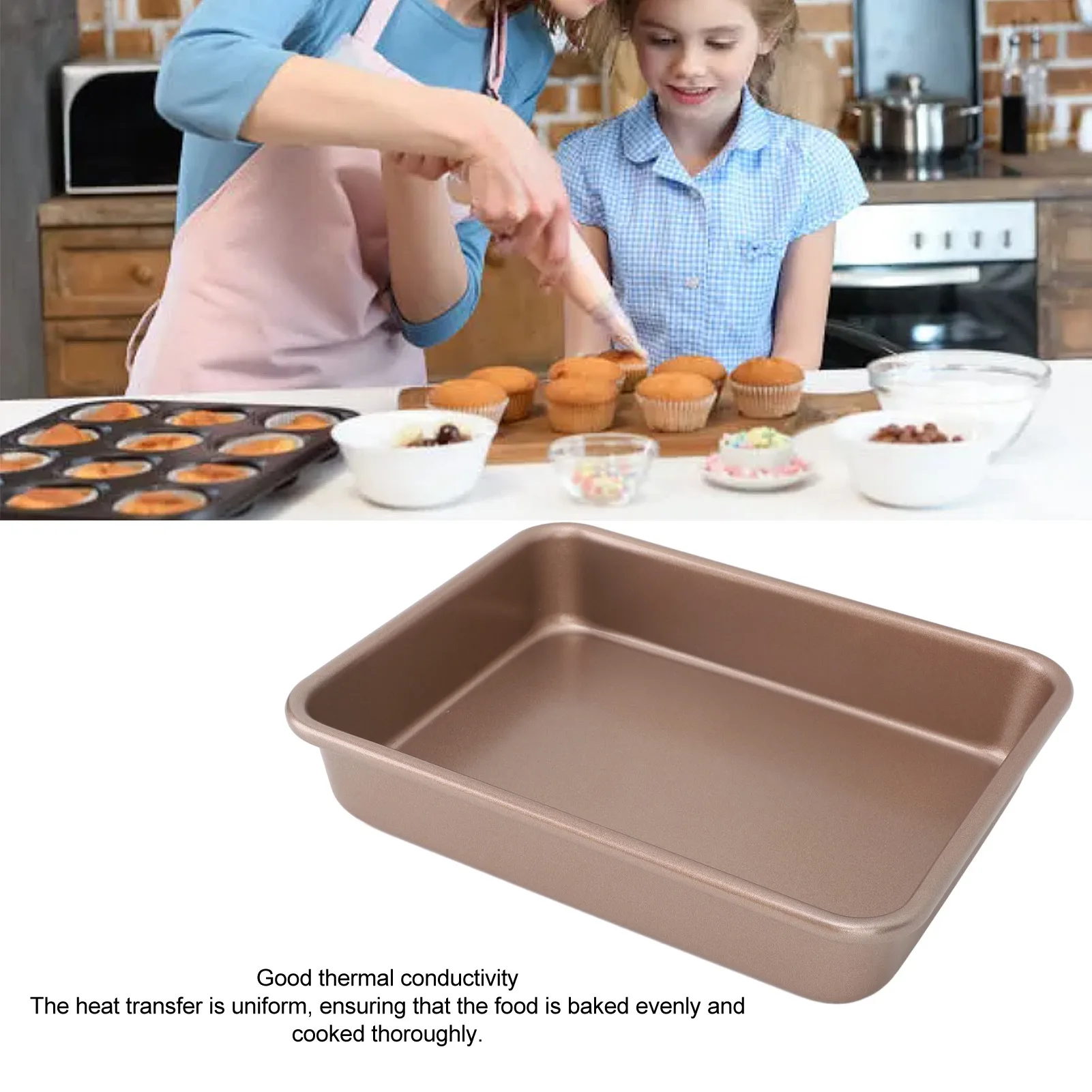 Baking Pan Cake Sheet Pan Practical Carbon Steel Prevent Stick Easy To Clean Easy To Store Portable for Restaurant for Home