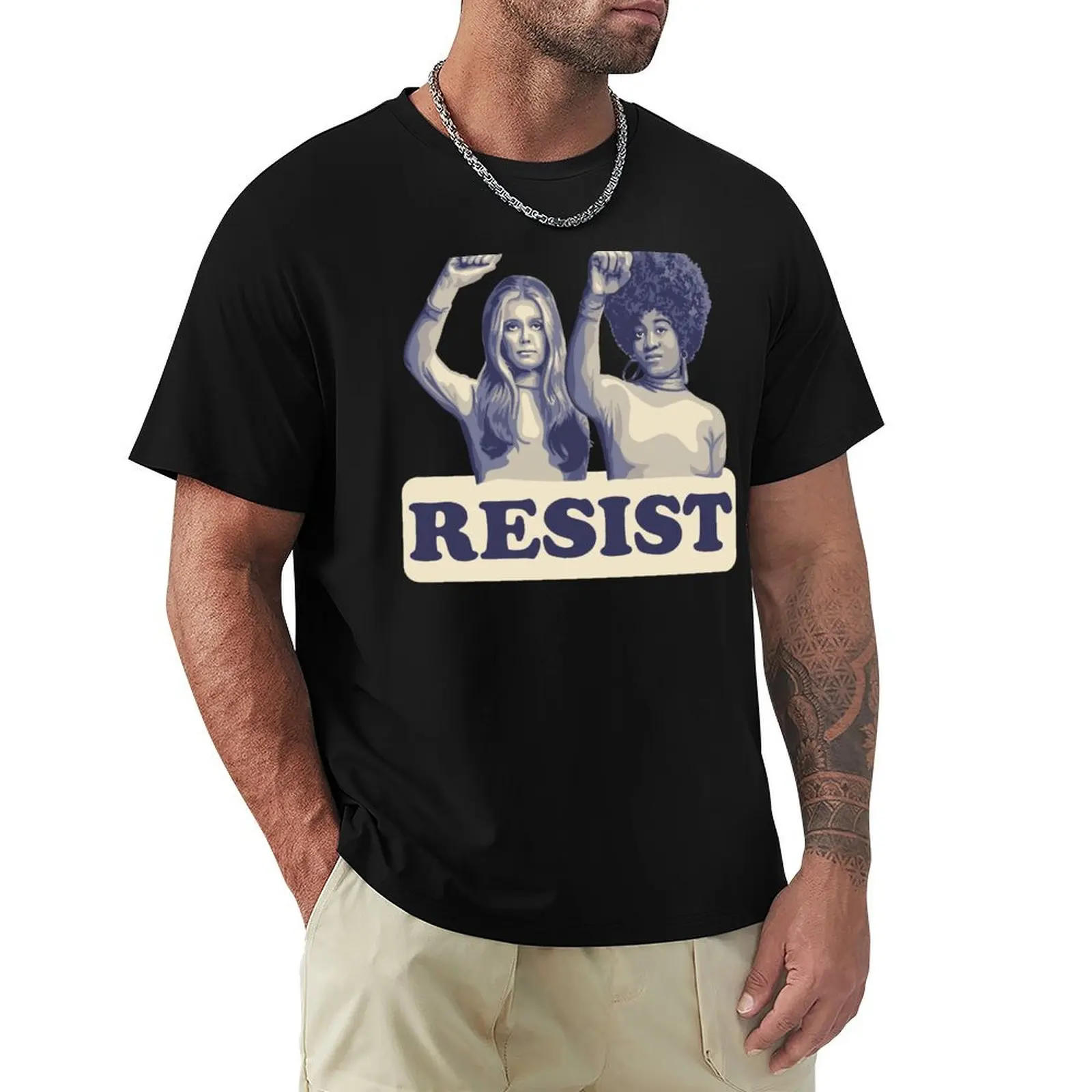 

Gloria Steinem and Angela Davis Portrait T-Shirt oversized fashion shirts t shirt for men
